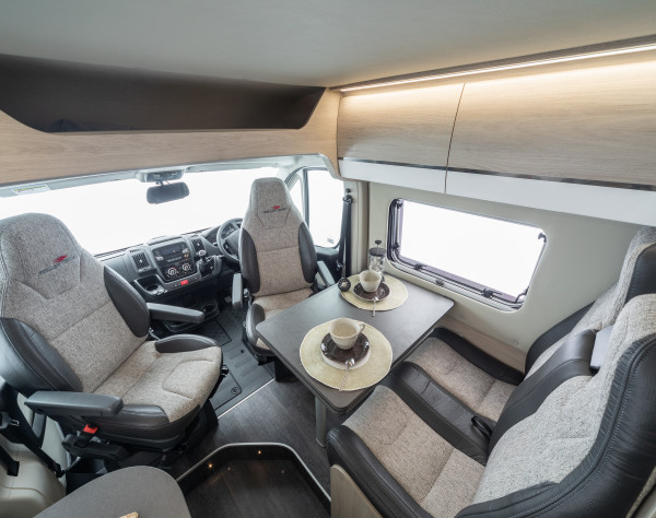  2020 Roller Team Toleno S New Motorhome cab seats and sitting area