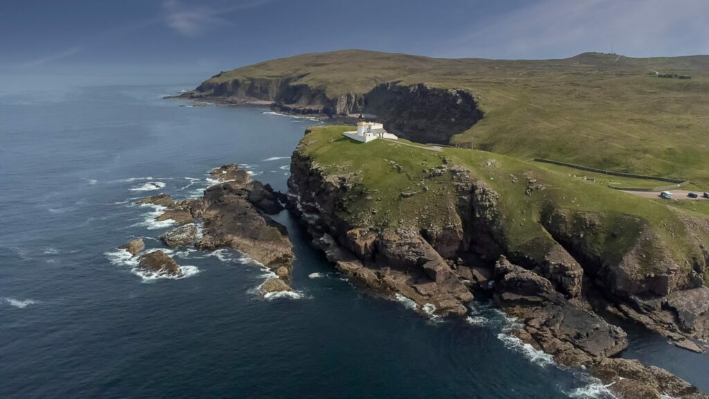 stoer head lighthouse on top of cliffs